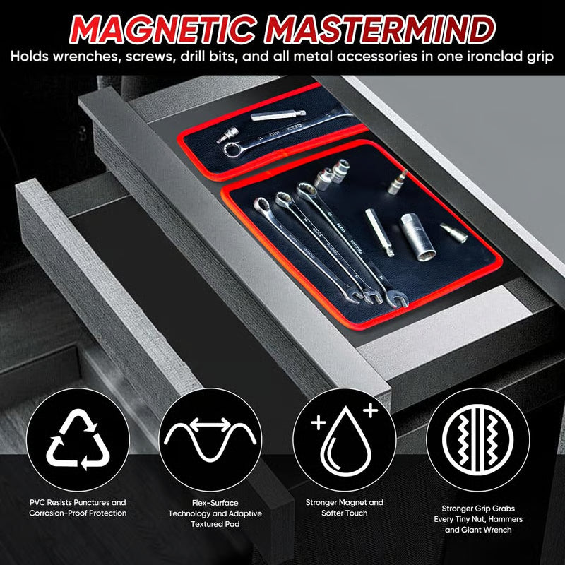 🛠️3PC Flexible Magnetic Tool Mat & Tray Holder