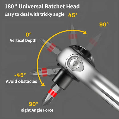 💯40-in-1 Universal Ratchet Screwdriver Set – 180° Adjustable Repair Tool Kit