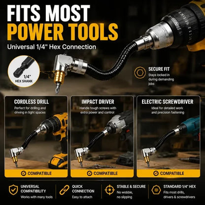 Right Angled Electric Drill Corner Attachment Tool