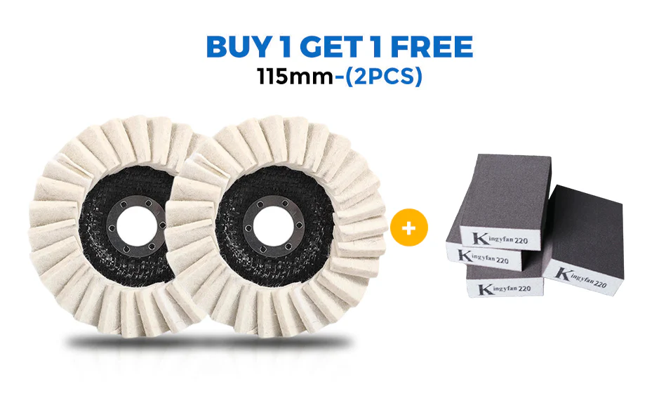 🧰BUY 2 GET 3 FREE🔧 Achieve A Mirror Finish –Wool Felt Flap Polishing Disc