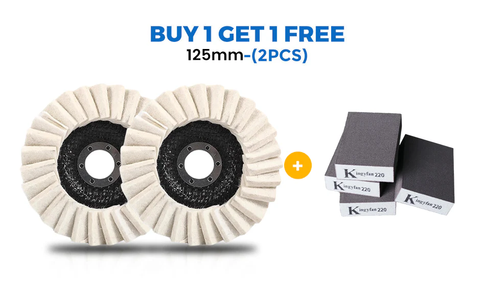 🧰BUY 2 GET 3 FREE🔧 Achieve A Mirror Finish –Wool Felt Flap Polishing Disc