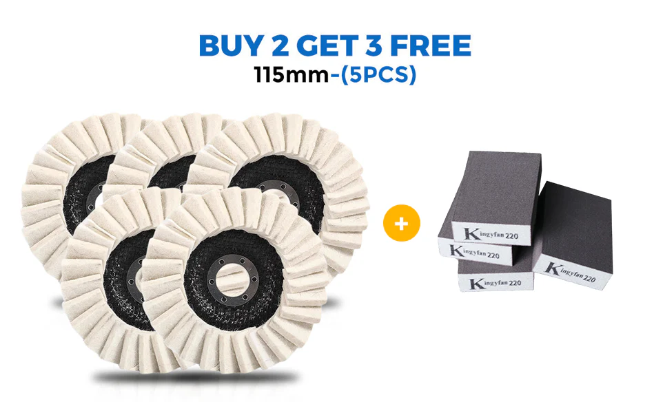 🧰BUY 2 GET 3 FREE🔧 Achieve A Mirror Finish –Wool Felt Flap Polishing Disc