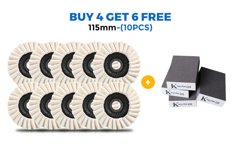 🧰BUY 2 GET 3 FREE🔧 Achieve A Mirror Finish –Wool Felt Flap Polishing Disc