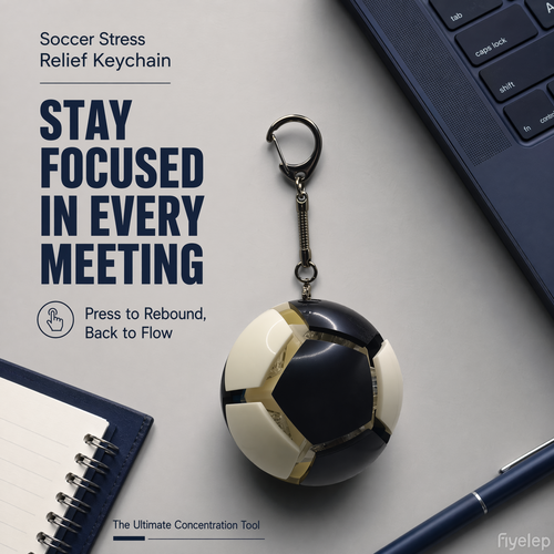 Mini Soccer Fidget Toy – Light-Up Squishy Stress Ball Keychain
