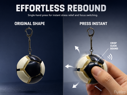 Mini Soccer Fidget Toy – Light-Up Squishy Stress Ball Keychain