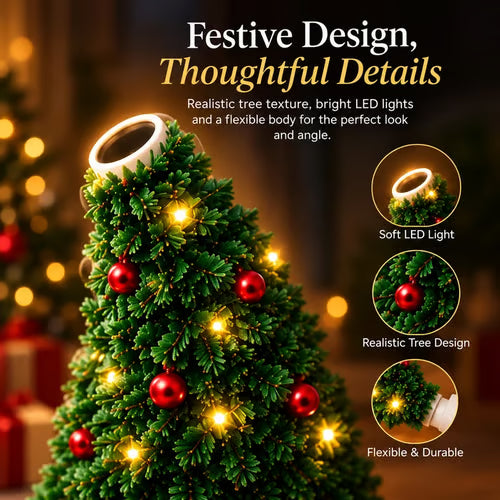 EverGlow Cozy Christmas Tree Lamp - Cordless Warm LED Miniature Tree Decor