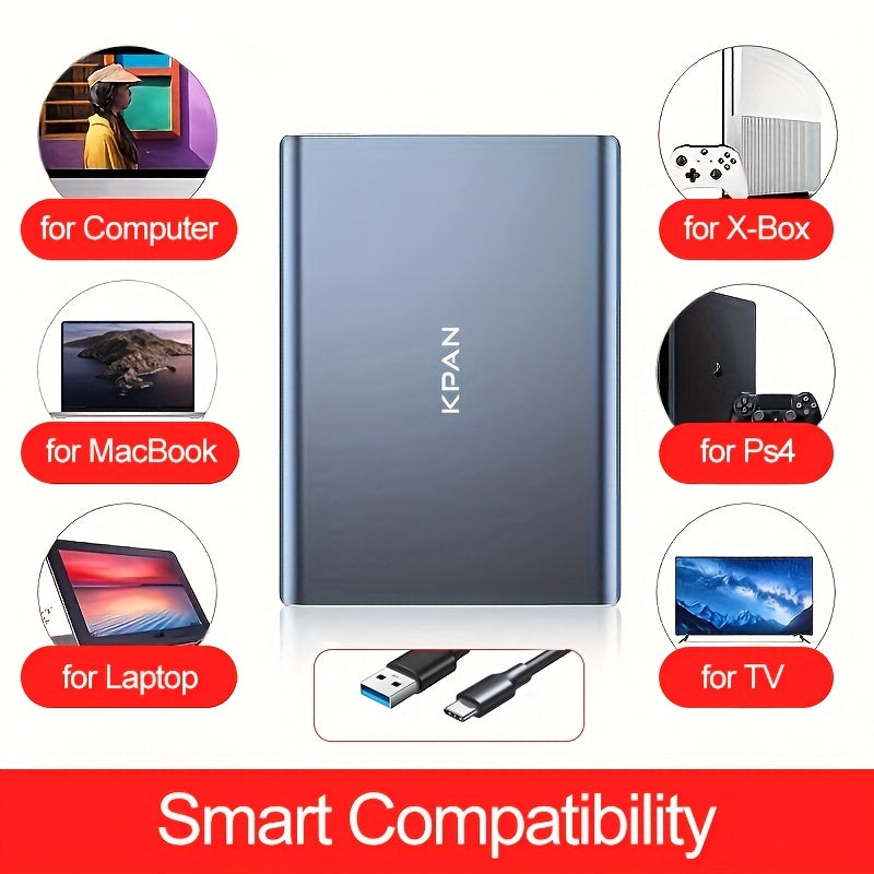 KPAN 1TB\u002F500GB External Hard Drive, USB 3.0 Portable External Mechanical Hard Drive, 2.5-inch, Suitable for Laptops, PS4, PCs, Macs, and TVs. Large Capacity Storage for Photos, Videos, and Files. Metal Casing.