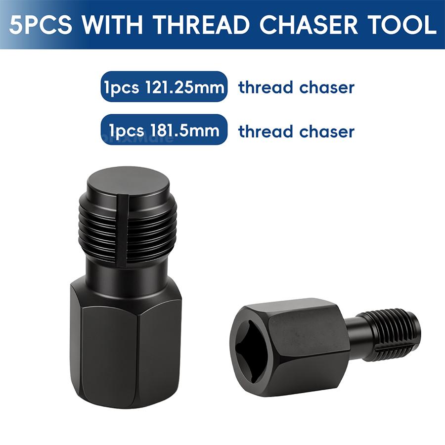 🔧Automotive O2 Sensor Offset Socket & Thread Chaser 5 PCS Set