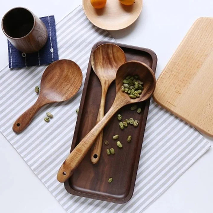 Premium Wooden Kitchen Utensil Set – Handcrafted Natural Wood Cooking Tools for Everyday Use
