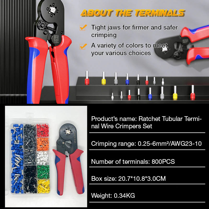 🔥 Hot sale 50% OFF🔥Multifunctional Cold Pressing Electrician Crimping Pliers Set