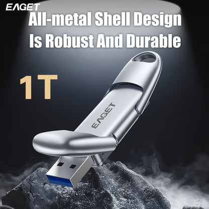 1T Mobile Flash Drive Large Capacity, 4-In-1 Interface, Suitable for Various Mobile Photo Sticks, External Storage Memory Stick, Compatible with Various Brands And Interface Models, File And Photo Transfer Between Android Phones, Various Tablets