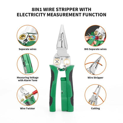 8-in-1 Multifunctional Wire Stripper with Voltage Detection