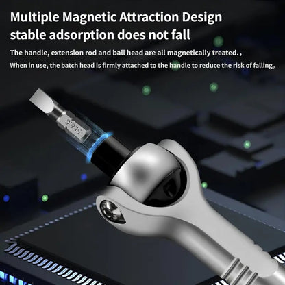 💯40-in-1 Universal Ratchet Screwdriver Set – 180° Adjustable Repair Tool Kit