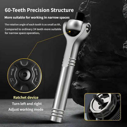 💯40-in-1 Universal Ratchet Screwdriver Set – 180° Adjustable Repair Tool Kit
