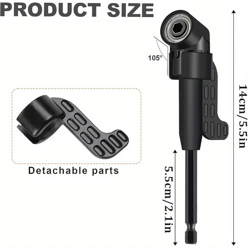17-Piece Flexible Drill Bit Extension & Right Angle Driver Set – 1/4" Hex Shank Make Tight-Space Drilling Easier