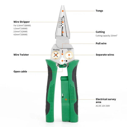 8-in-1 Multifunctional Wire Stripper with Voltage Detection