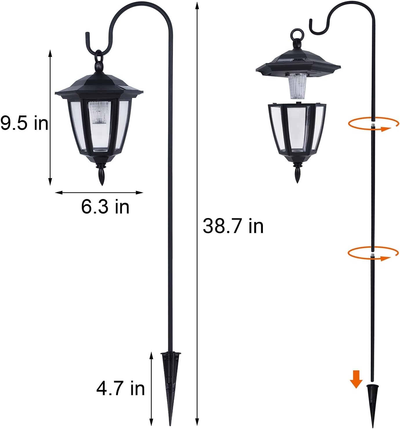 Solar Hanging Lanterns – Warm White Waterproof Garden Lights for Yard, Patio, Lawn & Walkway Decor