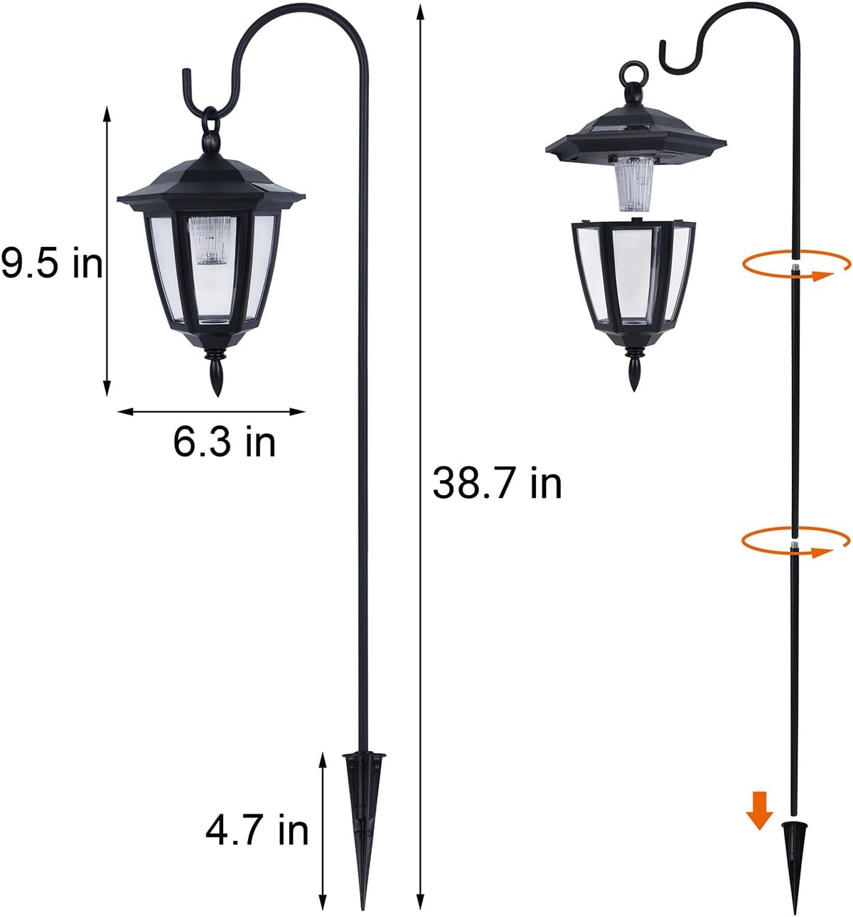 Solar Hanging Lanterns – Warm White Waterproof Garden Lights for Yard, Patio, Lawn & Walkway Decor