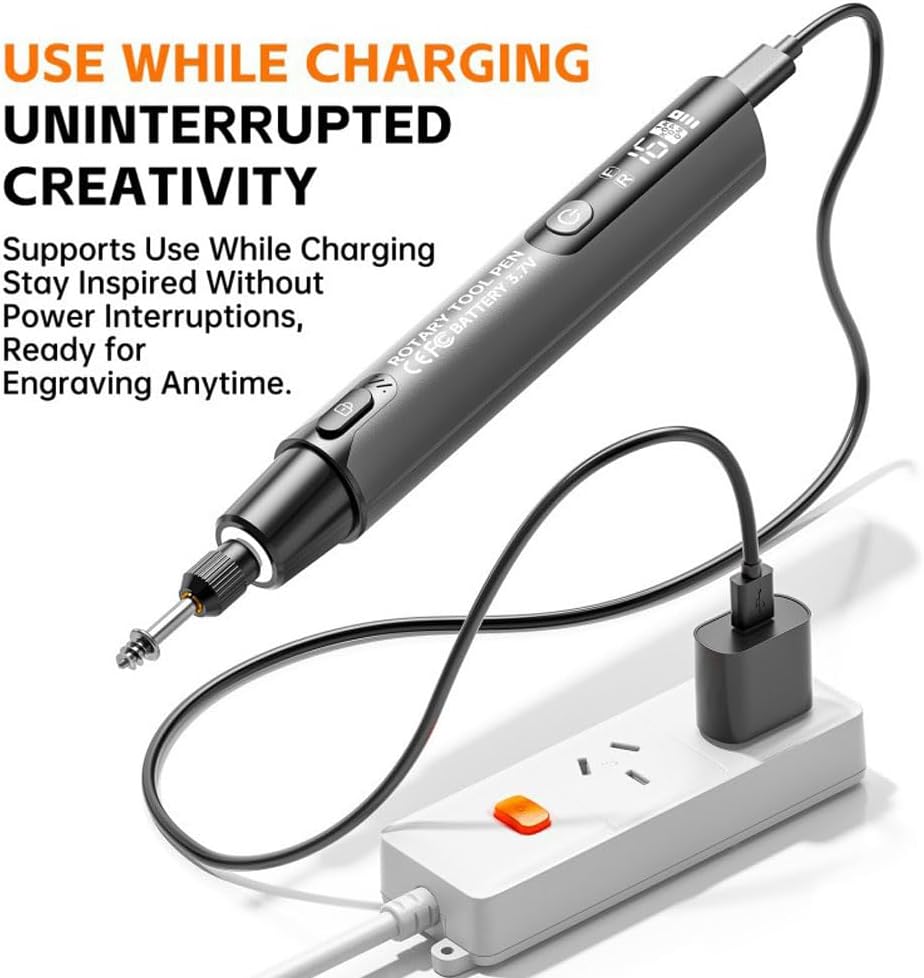 Mini Rotary Tool Kit – Powerful Cordless Engraving & Polishing Tool with LED Light, Digital Display & Adjustable Speeds