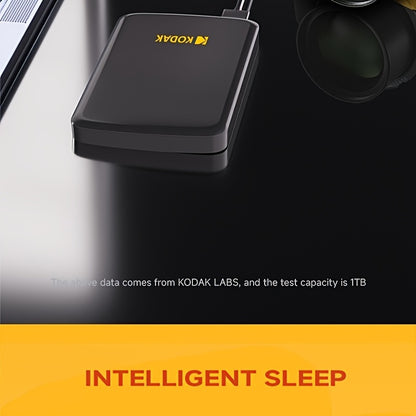 KODAK HDD 1TB Portable External Hard Drive HDD, 500GB Large Storage Mechanical Hard Drive Plug And Play USB 3. 0 for PC Mac Laptop PS4 Xbox Xbox Quick Save Fast Transmission