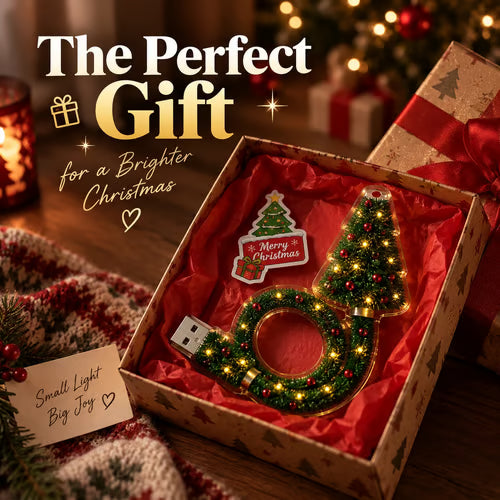 EverGlow Cozy Christmas Tree Lamp - Cordless Warm LED Miniature Tree Decor