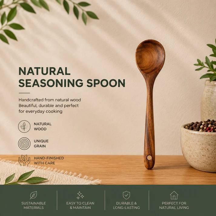 Premium Wooden Kitchen Utensil Set – Handcrafted Natural Wood Cooking Tools for Everyday Use