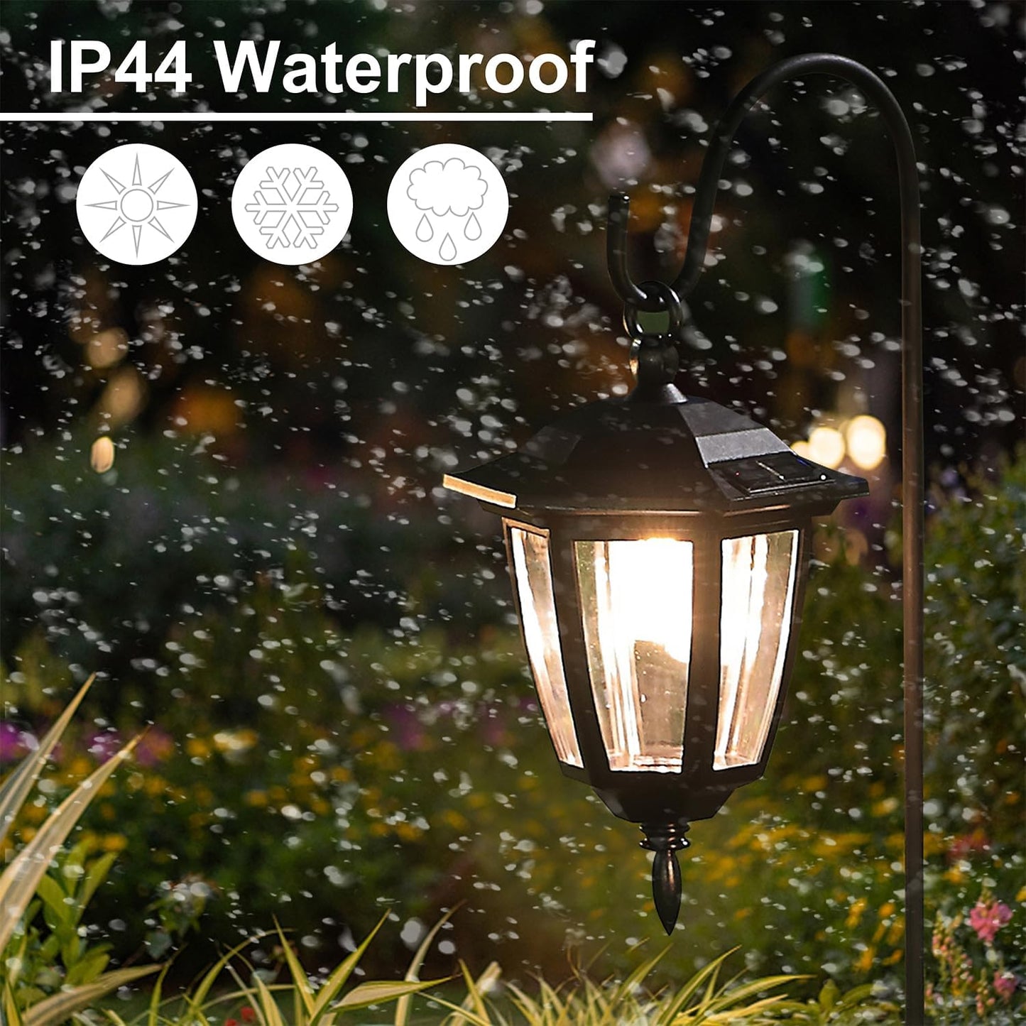 Solar Hanging Lanterns – Warm White Waterproof Garden Lights for Yard, Patio, Lawn & Walkway Decor