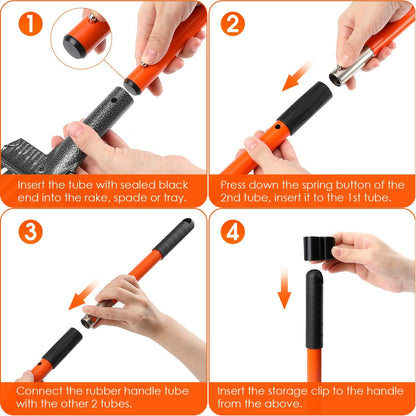 Heavy Duty Pooper Scooper for Dogs – Long Handle Detachable Rake, Tray & Spade Set | Easy Clean Waste Picker for Yard, Lawn & Outdoor Use