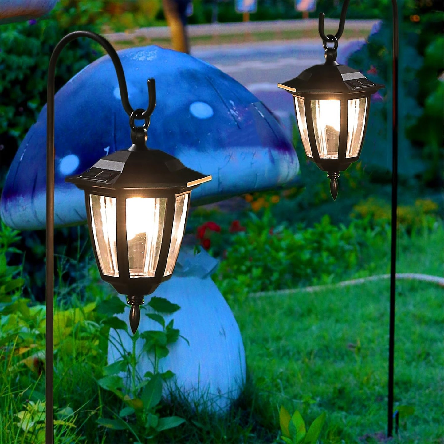 Solar Hanging Lanterns – Warm White Waterproof Garden Lights for Yard, Patio, Lawn & Walkway Decor