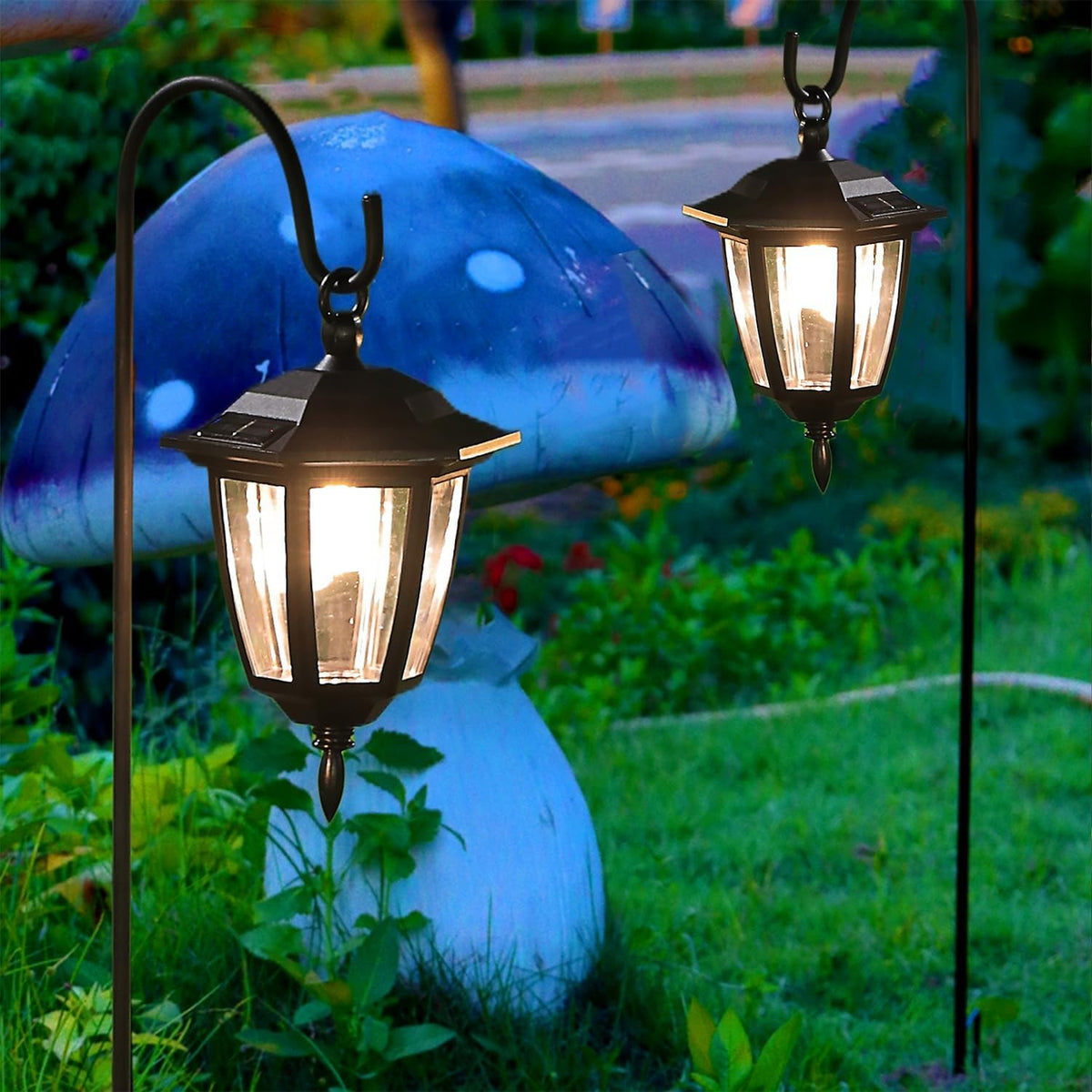 Solar Hanging Lanterns – Warm White Waterproof Garden Lights for Yard, Patio, Lawn & Walkway Decor