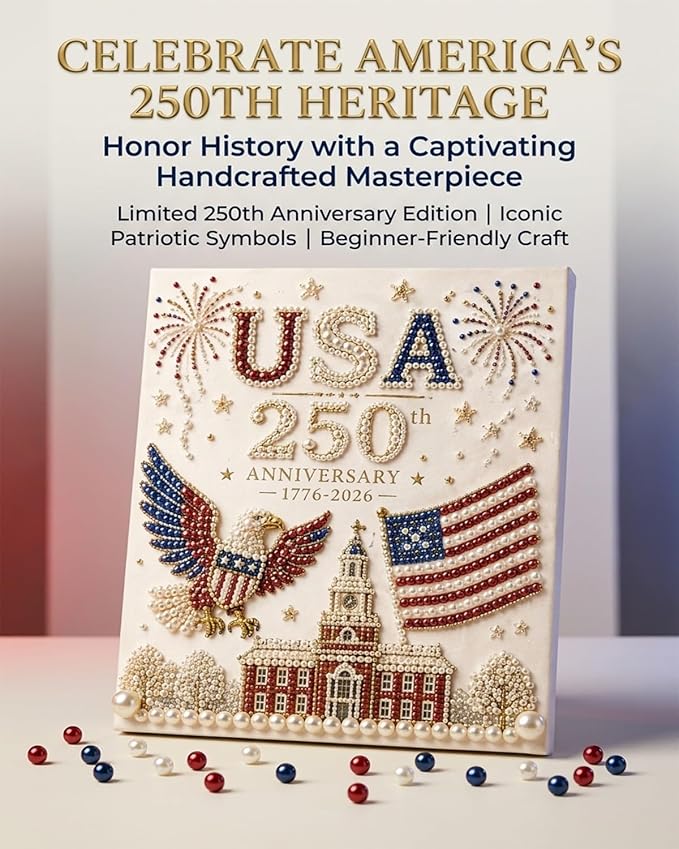 America 250 DIY Pearl Painting Kit Celebrate 250 Years of American Freedom 🇺🇸