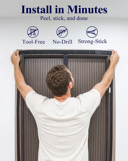 Heavy-Duty Magnetic Screen Door – Auto-Sealing Mesh Curtain with 52 Strong Magnets for Sliding & Patio Doors