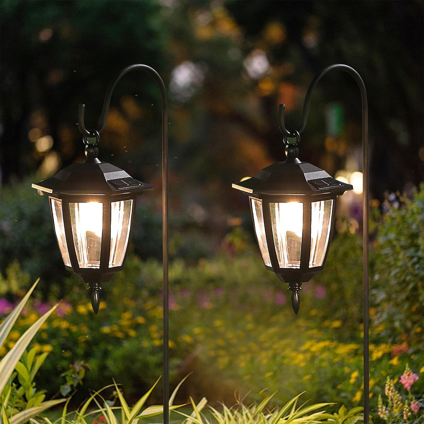 Solar Hanging Lanterns – Warm White Waterproof Garden Lights for Yard, Patio, Lawn & Walkway Decor