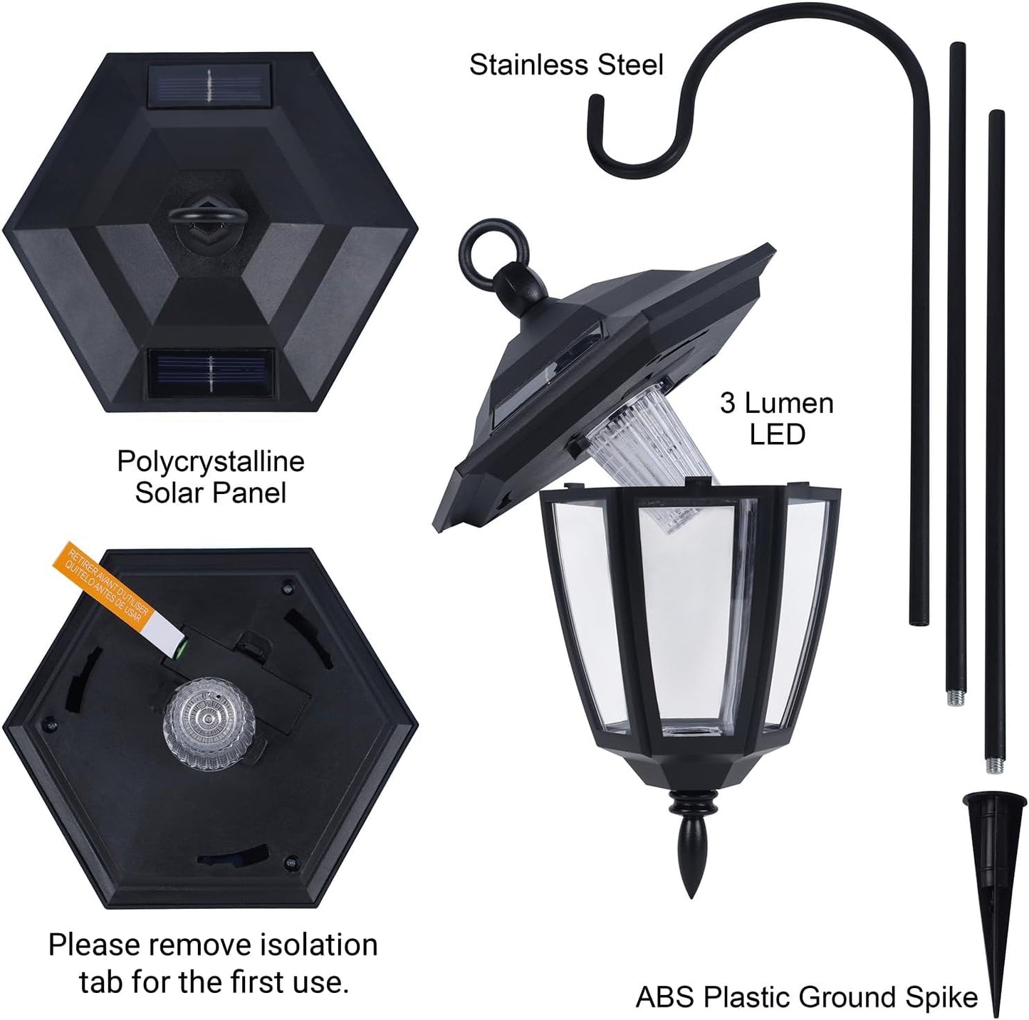 Solar Hanging Lanterns – Warm White Waterproof Garden Lights for Yard, Patio, Lawn & Walkway Decor