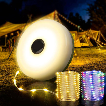 Ultimate Camping String Lights – 33FT Waterproof 100LED Tent Lights with Remote Control & Long-Lasting Rechargeable Battery