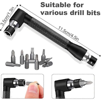17-Piece Flexible Drill Bit Extension & Right Angle Driver Set – 1/4" Hex Shank Make Tight-Space Drilling Easier