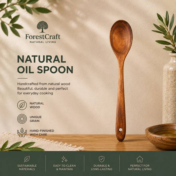 Premium Wooden Kitchen Utensil Set – Handcrafted Natural Wood Cooking Tools for Everyday Use