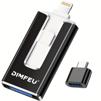 High-Speed 4In1 USB Flash Drive for Iphone And More - One-Click Backup Secure Photo Stick with Password Security