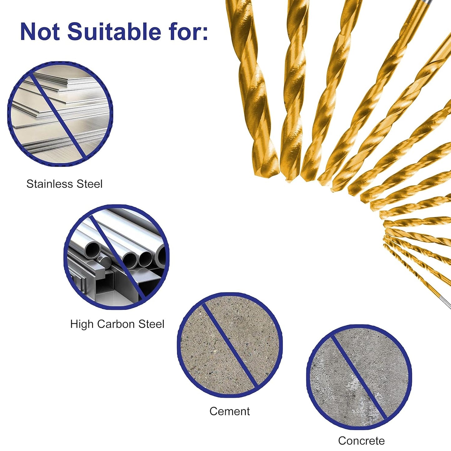 99-Piece Titanium Coated Drill Bit Set – Professional HSS Drill Bits for Wood, Metal, Plastic & DIY Projects