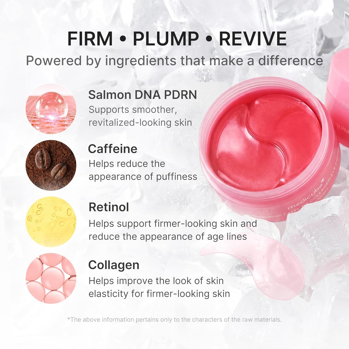 Age-Defying Collagen Eye Patches – Firming Gel Eye Masks with PDRN, Caffeine & Retinol for Brighter Under Eyes