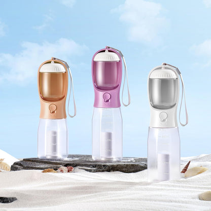 3-in-1 Dog Water Bottle – Portable Pet Water Dispenser with Food Container & Waste Bags for Walking, Hiking & Travel