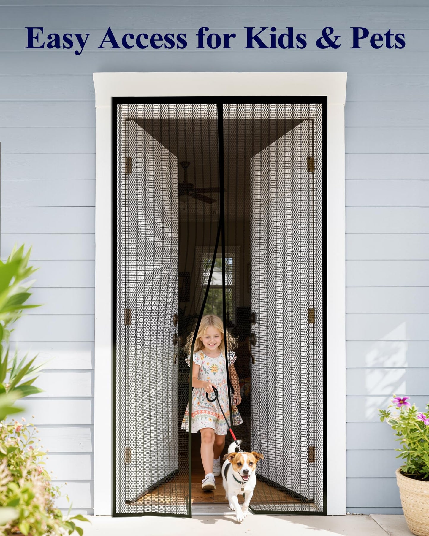 Heavy-Duty Magnetic Screen Door – Auto-Sealing Mesh Curtain with 52 Strong Magnets for Sliding & Patio Doors