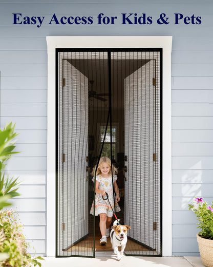 Heavy-Duty Magnetic Screen Door – Auto-Sealing Mesh Curtain with 52 Strong Magnets for Sliding & Patio Doors