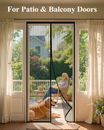 Heavy-Duty Magnetic Screen Door – Auto-Sealing Mesh Curtain with 52 Strong Magnets for Sliding & Patio Doors