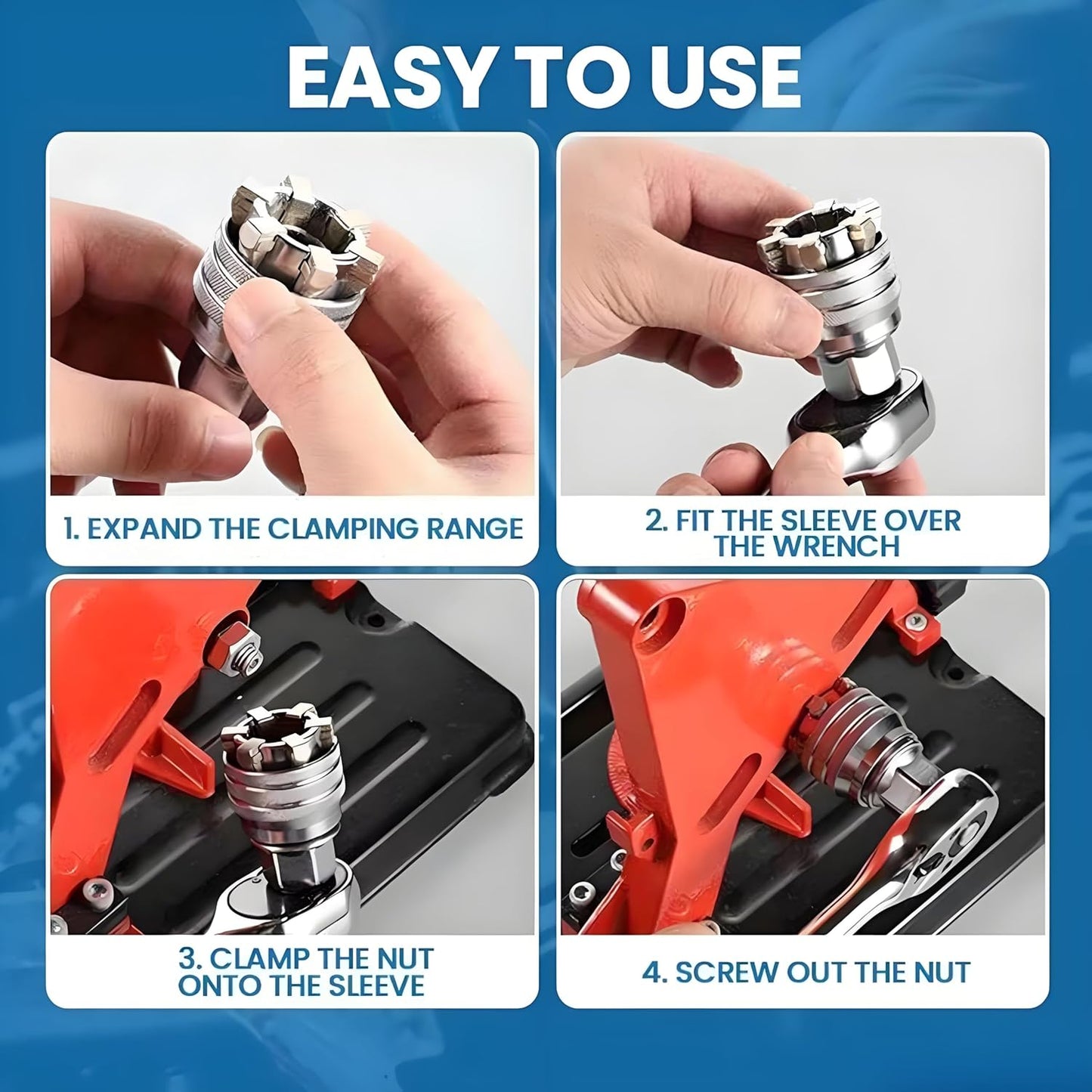 Upgraded Universal Socket Adapter – Multifunction Adjustable Socket Wrench Tool for 3/8" Drive Ratchets & Electric Drills