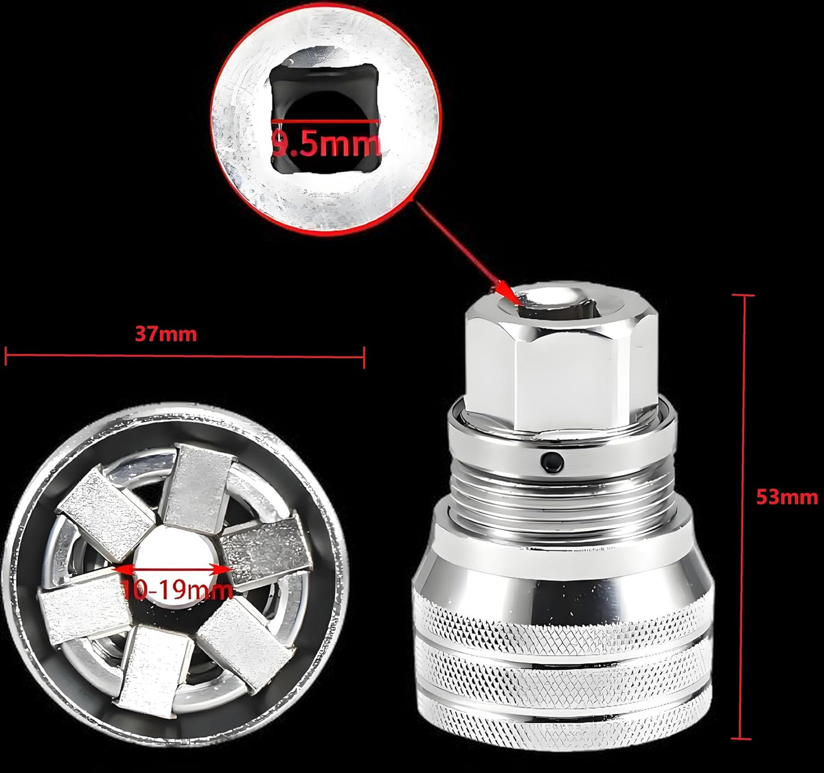 Upgraded Universal Socket Adapter – Multifunction Adjustable Socket Wrench Tool for 3/8" Drive Ratchets & Electric Drills