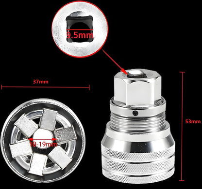 Upgraded Universal Socket Adapter – Multifunction Adjustable Socket Wrench Tool for 3/8" Drive Ratchets & Electric Drills