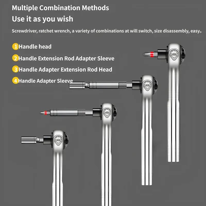 💯40-in-1 Universal Ratchet Screwdriver Set – 180° Adjustable Repair Tool Kit