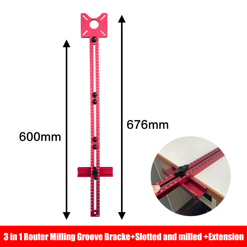3 in 1 Router Milling Groove Bracke+Slotted and milled edges+Extension
