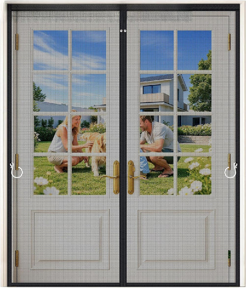 Heavy-Duty Magnetic Screen Door – Auto-Sealing Mesh Curtain with 52 Strong Magnets for Sliding & Patio Doors